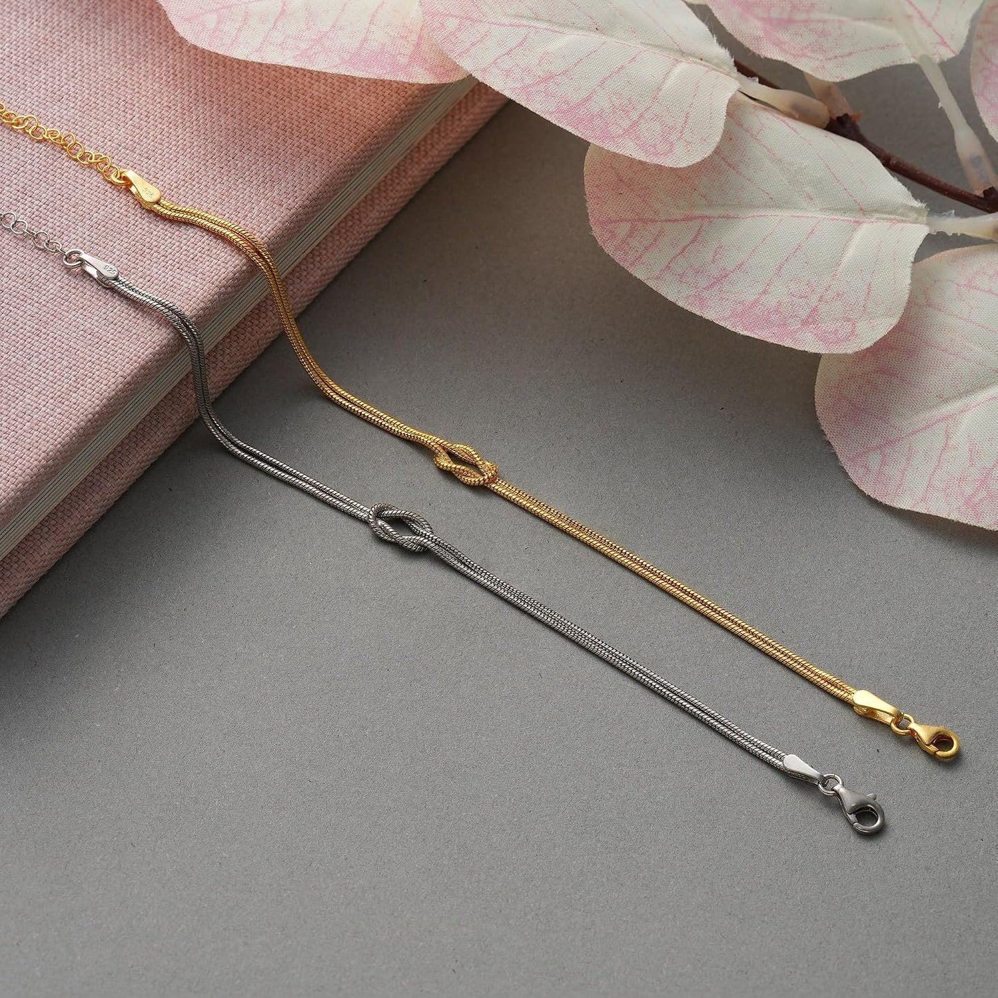 Matching Bracelets for Couples，Dainty Gold Love Knot Bracelet 14K Gold Plated Herringbone Chain Bracelet Relationship Jewelry Gifts for Best Friend