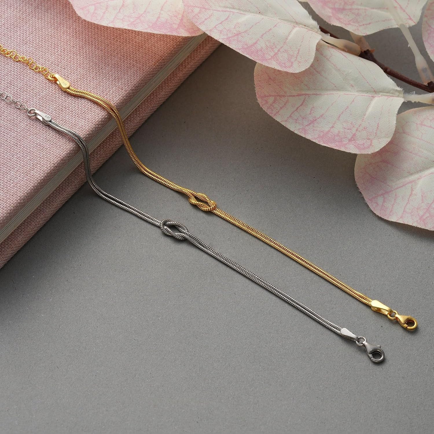 Matching Bracelets for Couples，Dainty Gold Love Knot Bracelet 14K Gold Plated Herringbone Chain Bracelet Relationship Jewelry Gifts for Best Friend